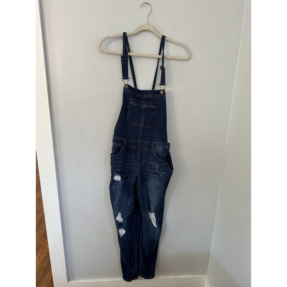 Wax Overalls Distressed Women’s jeans overalls size M skinny leg